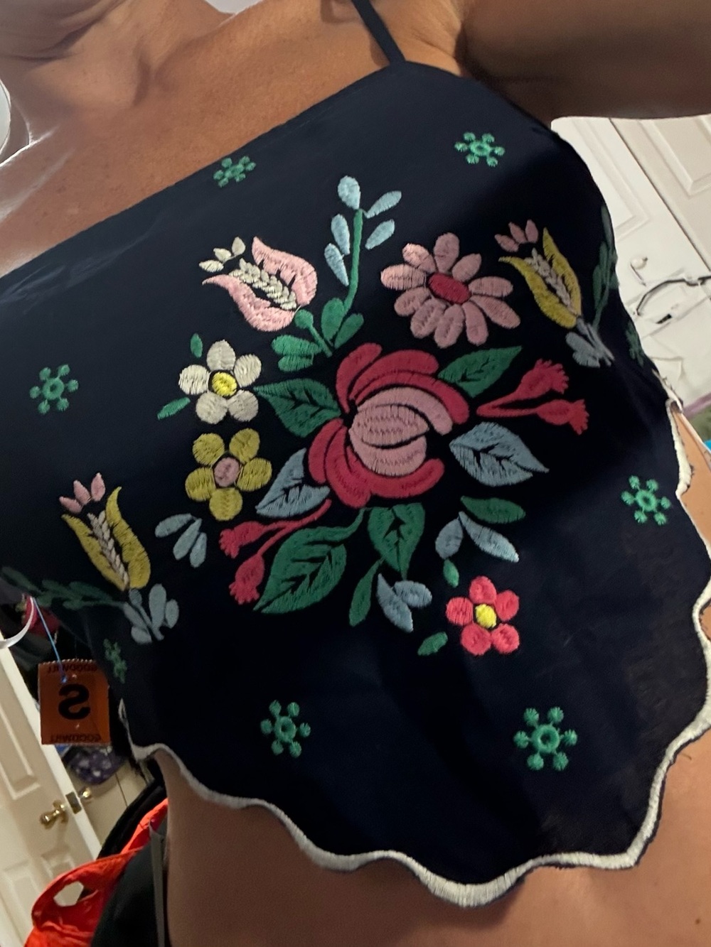 Lulus NWT Embroidered Handkerchief Crop Top S